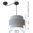 Ver imagem 5 de Lustre Sala de Jantar com Desvio Vivare Md-4397 Cúpula em Tecido 40cm Rustico Cinza 110v 220v