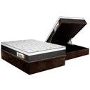 Ver imagem 1 de Cama Box Baú Queen: Colchão Ortopédico Plumatex Falcon Ultra Firme + Base Crc Suede Brown (