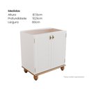 Ver imagem 2 de Balcão 2 Portas com Base e Pés de Madeira Maciça Joy Branco/Off White