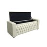 Cabeceira e Recamier Baú Bia para Cama Box Casal Queen 1.60 - Suede - Sv Decor:marfim - 4