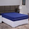 Capa de Colchão Queen 30cm com Zíper Protetor de Malha Lisa 1 Peça:azul Royal - 1