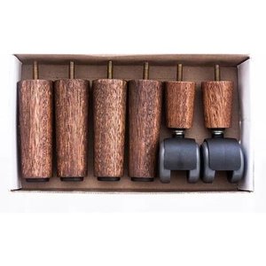 Kit 06 Pés Cama Box com Rodinhas Silicone Não Risca Piso