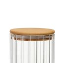 Ver mais imagens de Kit 2 Potes Hermético Redondo Vidro Borossilicato Listras Clear Tampa de Bambu 750ml - Wellmix