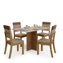 Ver imagem 5 de Conjunto Sala de Jantar Layla Imperial 4 Lugares Tampo MDF Cadeiras Estofadas Caramelo 120cm Casa