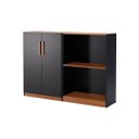 Ver imagem 3 de Multiuso Armário Flex com 2 Portas e Prateleiras Montagem Vertical ou Horizontal - Preto com Nature