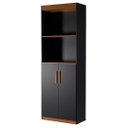 Ver imagem 2 de Multiuso Armário Flex com 2 Portas e Prateleiras Montagem Vertical ou Horizontal - Preto com Nature