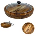 Ver imagem 3 de Kit 2 Gamela de Madeira Churrasco Redonda com Tampa de Vidro