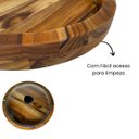 Ver imagem 4 de Kit 2 Gamela de Madeira Churrasco Redonda com Tampa de Vidro