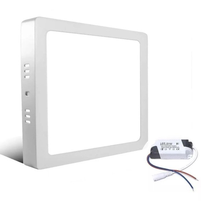 Kit 8 Painéis Led Sobrepor 12W Quadrado Branco Frio Bivolt - 1