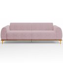 Ver imagem 3 de Sofá 03 Lugares Para Sala de Estar Kiev 210 cm D02 Veludo Rosê C-305 - Lyam Decor