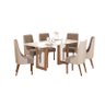 Mesa Jantar Yara 200 6 Cadeiras Ivy Cacau - Henn - 1