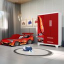 Ver imagem 4 de Jogo de Quarto Carro Infantil Cama e Guarda Roupas Meninos:vermelho