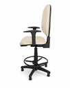 Ver imagem 2 de Cadeira Caixa Executiva Ergonômica Escritorio Apoio Lombar Work NR17 Corino Braços Base Fixa