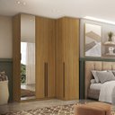 Ver imagem 2 de Guarda Roupa de Canto Reto 4 Portas Espelho Altezza Trend Belmax:freijó