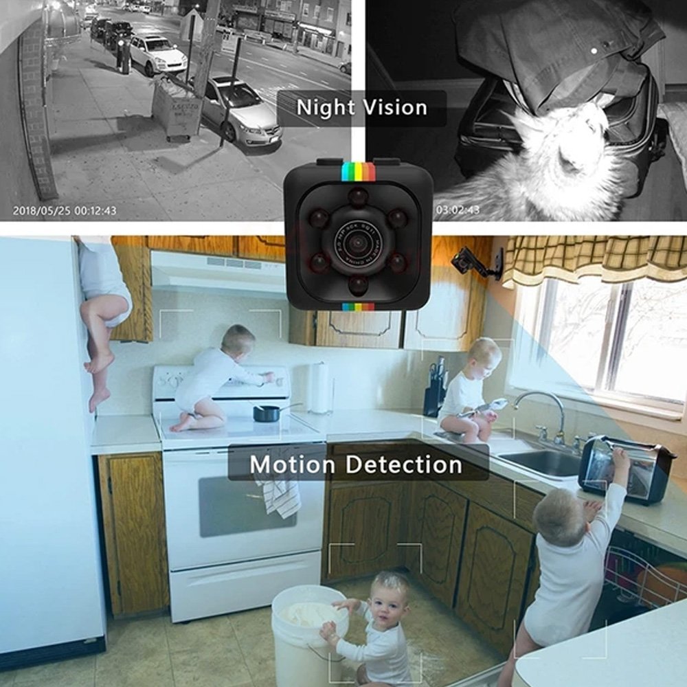 Micro Câmera Espiã Esporte Visão Noturna Sensor de Movimento Casos Conjugais Detetives Seguranç - 7