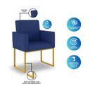 Ver imagem 4 de Poltrona Moderna Escritório 13 Cores - Base de Ferro Dourado - Azul Marinho