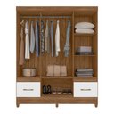 Ver imagem 7 de Guarda Roupa Casal com Espelho Ms912 4 Portas 2 Gavetas Moval - Naturale - Branco Naturale - Branco