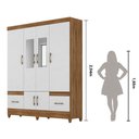Ver imagem 5 de Guarda Roupa Casal com Espelho Ms912 4 Portas 2 Gavetas Moval - Naturale - Branco Naturale - Branco