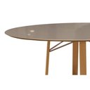 Ver imagem 5 de Mesa p/ Cozinha Elma Premium Madeira Maciça c/ Tampo Madeirado c/ Vidro 180x105cm Carvalho/Off