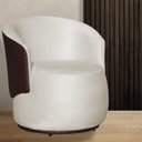 Ver imagem 3 de Kit 2 Poltronas Organica Beatriz Veludo Bege C/ Composê Corano Marrom - Lm Decor