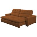 Ver imagem 4 de Sofa Retratil Reclinavel 2 Lugares 220cm Veludo Andreia Laranja Terracota