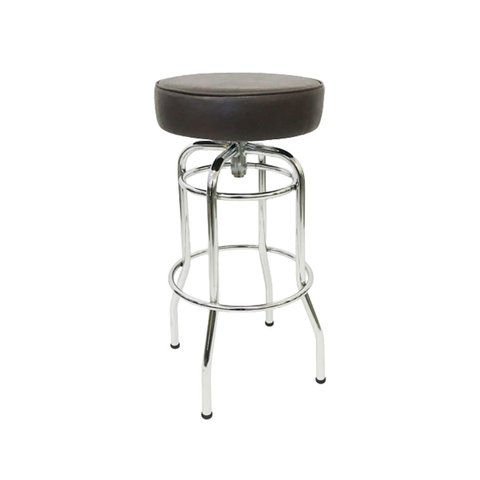 Banqueta Bar Média Altura 65cm Cromada assento marrom Giratória Poltronas do Sul