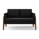 Ver imagem 3 de Namoradeira 2 Lugares Lana Suede Base de Madeira - D’Rossi Preto