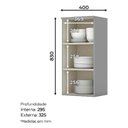 Ver imagem 3 de Armário Aéreo 1 Porta 40 cm Nova York Cinza – Henn