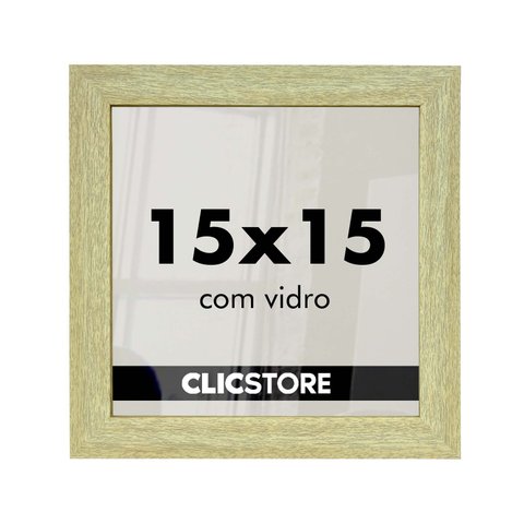 Kit 5 Molduras 15x15cm com Vidro e Fundo Imagem Decorativa Quadro Decor Quarto Sala Cor:carvalho