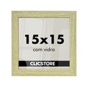 Ver imagem 1 de Kit 5 Molduras 15x15cm com Vidro e Fundo Imagem Decorativa Quadro Decor Quarto Sala Cor:carvalho
