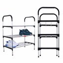 Ver imagem 2 de Sapateira Rack Organizador Sapatos Tenis Calçados Multiuso Prateleiras Desmontavel 3 Andares Objetos