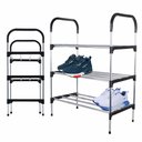 Ver imagem 1 de Sapateira Rack Organizador Sapatos Tenis Calçados Multiuso Prateleiras Desmontavel 3 Andares Objetos