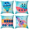 4 Kit Capas Almofadas Aventura de Viagem 45x45 Id Decor Id Decor - 1