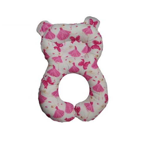 Almofada Apoio Pescoço Que Evita Cabeça Chata Para Carrinho Cadeirinha 0-2 anos Happy Line bailarina