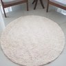 Tapete Algodão Par Sala/Quarto - Redondo - 1,00 x 1,00 - Cor Cru Médio - 4