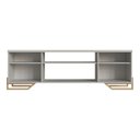 Ver imagem 4 de Rack para TV até 65 Polegadas 183cm Industrial em e Portas Teladas P1027 Cinza Arena/Dourado