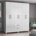 Ver imagem 4 de Guarda Roupa Casal Panamá 6 Portas Branco Brilho - Moval