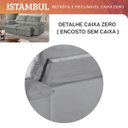 Ver imagem 4 de Sofá Retrátil e Reclinável Istambul Caixa Zero 2,40m Pillow de 15cm - Movenzo Estofados