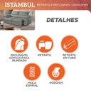 Ver imagem 2 de Sofá Retrátil e Reclinável Istambul Caixa Zero 2,40m Pillow de 15cm - Movenzo Estofados