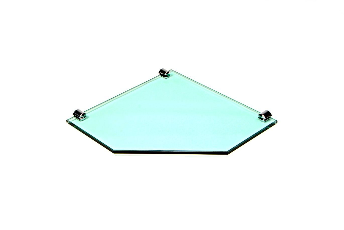 Porta Shampoo de Canto Reto em Vidro Verde Lapidado - Aquabox - 25cmx25cmx8mm