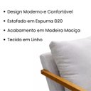 Ver imagem 6 de Poltrona Mona Pés de Madeira Linho Sala Escritorio Decoração:cru