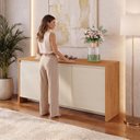 Ver mais imagens de Balcão Buffet 3 Portas 1 Gaveta 160cm Madrid Bege/Cedro/Off White