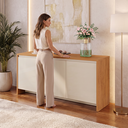 Ver mais imagens de Balcão Buffet 3 Portas 1 Gaveta 160cm Madrid Bege/Cedro/Off White