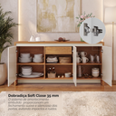 Ver imagem 7 de Balcão Buffet 3 Portas 1 Gaveta 160cm Madrid Bege/Cedro/Off White