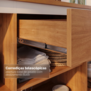 Ver imagem 6 de Balcão Buffet 3 Portas 1 Gaveta 160cm Madrid Bege/Cedro/Off White