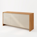 Ver imagem 2 de Balcão Buffet 3 Portas 1 Gaveta 160cm Madrid Bege/Cedro/Off White