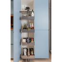 Ver imagem 5 de Coluna Deslizante Masutti Alta 33x48x152cm 4 Bandejas Ajustáveis Organizador Cinza Cozinha