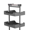 Ver imagem 4 de Coluna Deslizante Masutti Alta 33x48x152cm 4 Bandejas Ajustáveis Organizador Cinza Cozinha