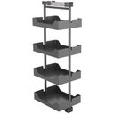 Ver imagem 1 de Coluna Deslizante Masutti Alta 33x48x152cm 4 Bandejas Ajustáveis Organizador Cinza Cozinha