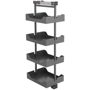 Coluna Deslizante Masutti Alta 33x48x152cm 4 Bandejas Ajustáveis Organizador Cinza Cozinha